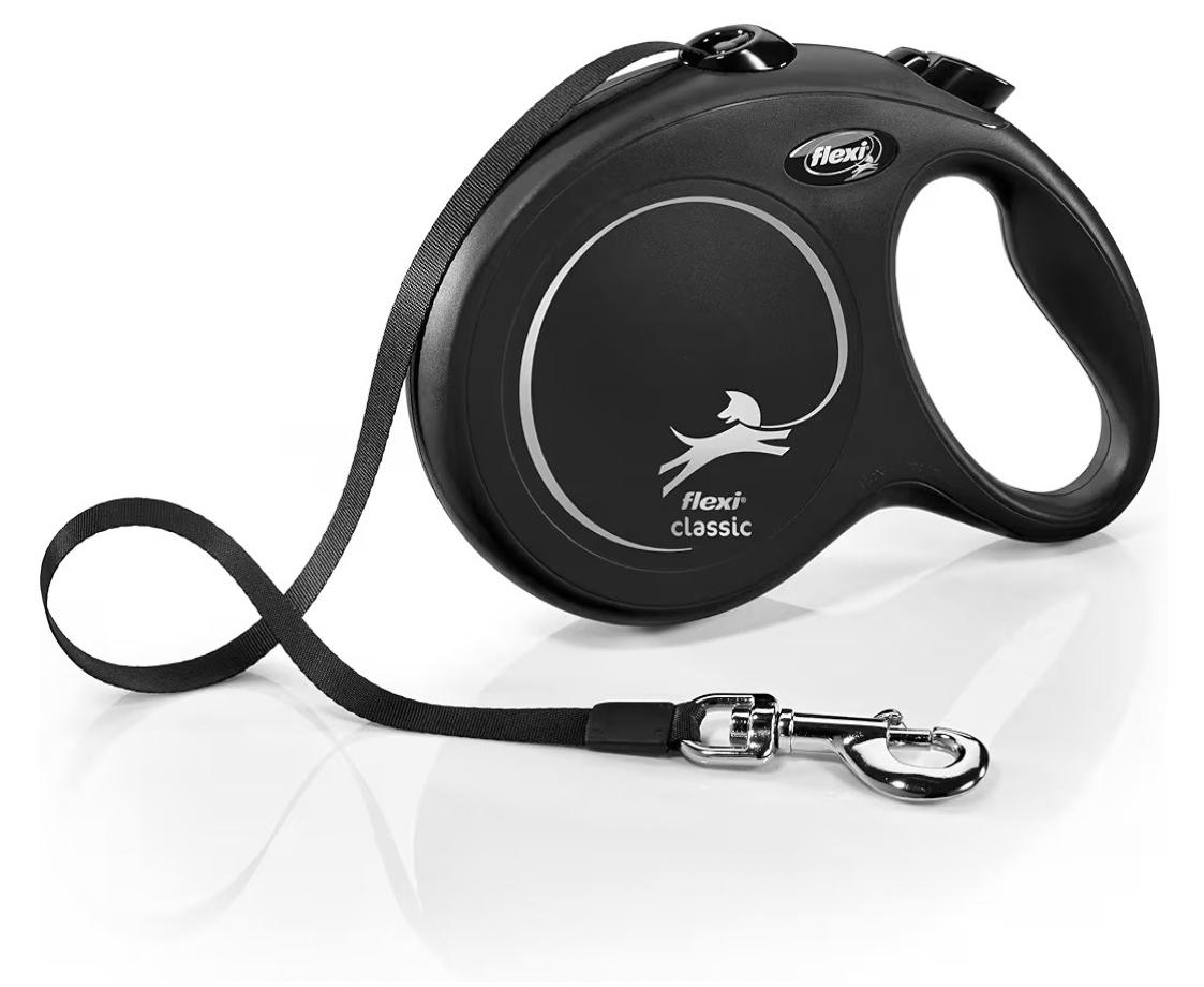 Black Flexi New Classic Large tape retractable leash, 26 feet