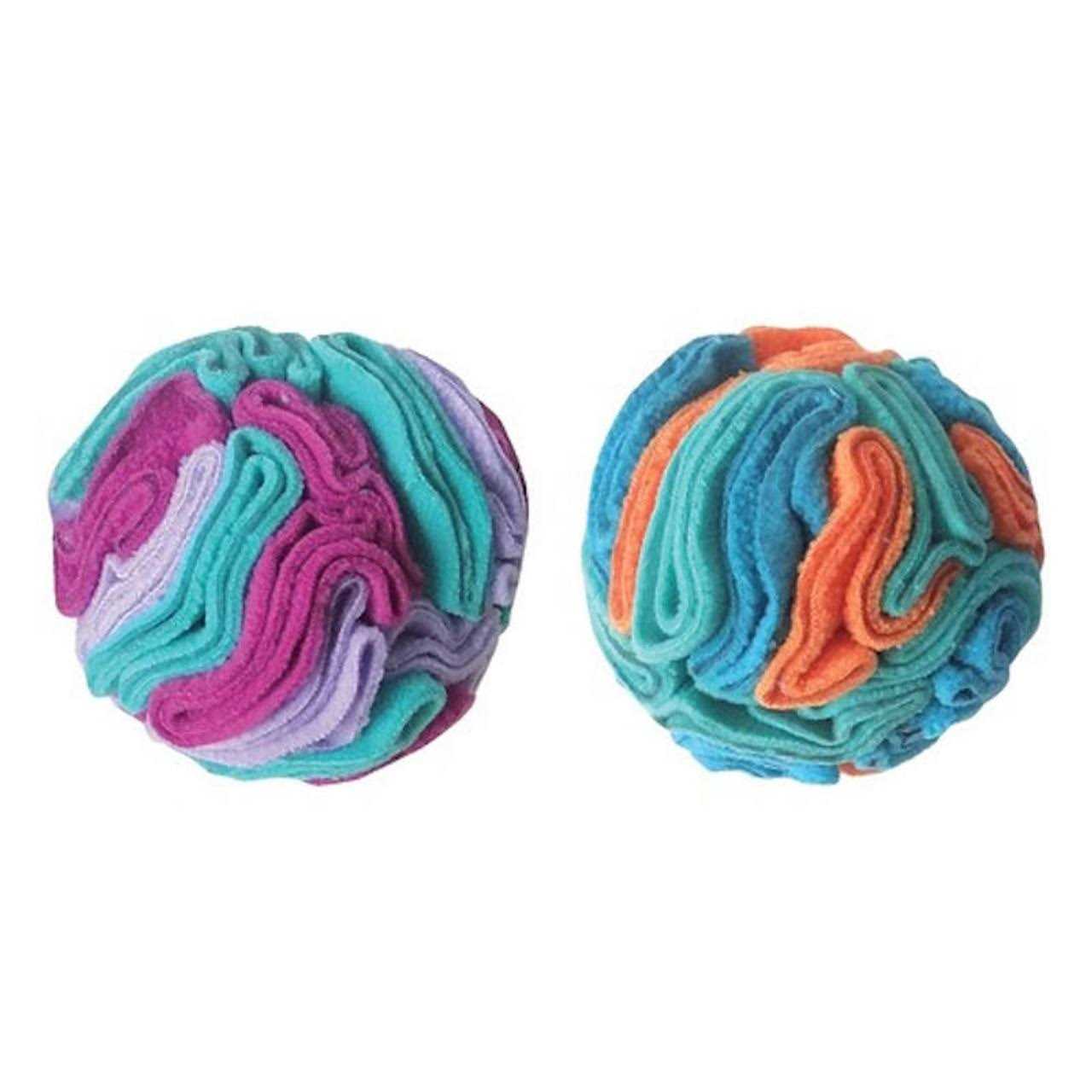 Two colourful fouFIT Hide 'n Seek snuffle balls